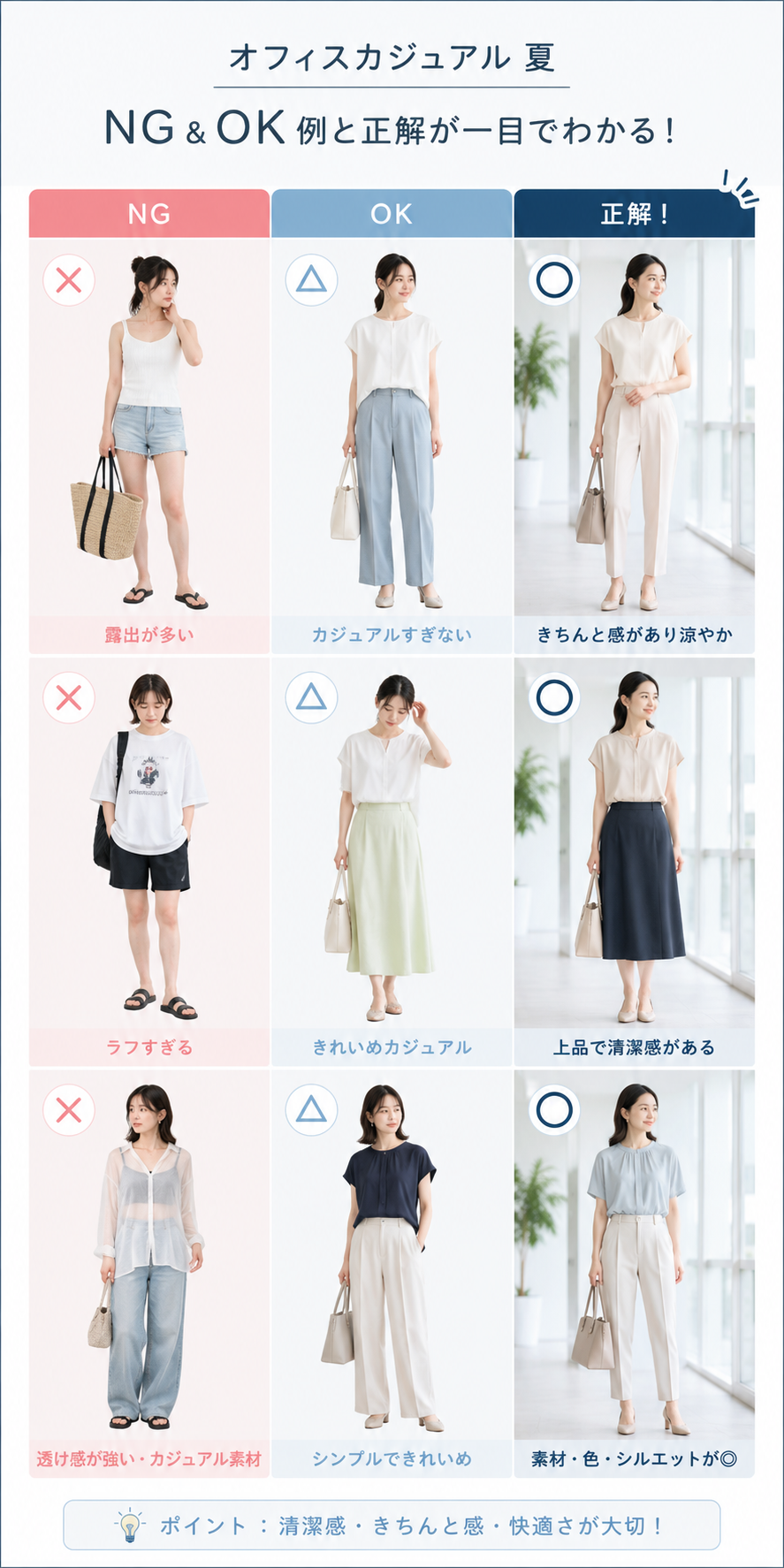 オフィスカジュアルNG＆OK例